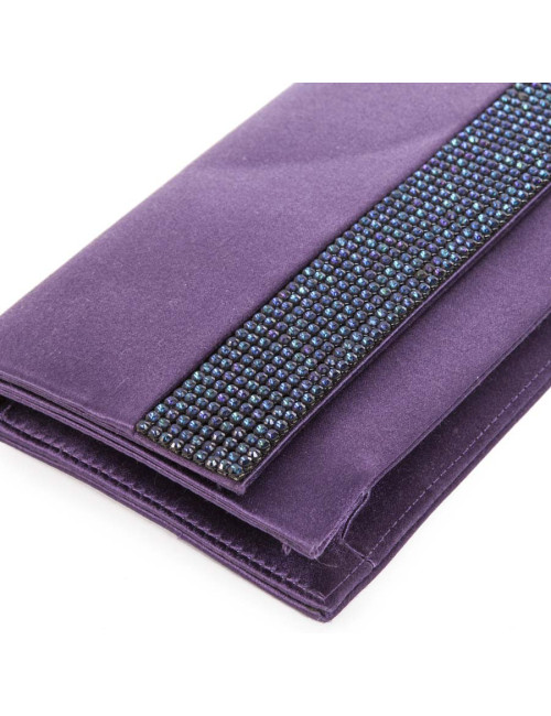 DANIEL SWAROVSKI purple silk satin and Crystal mesh pouch