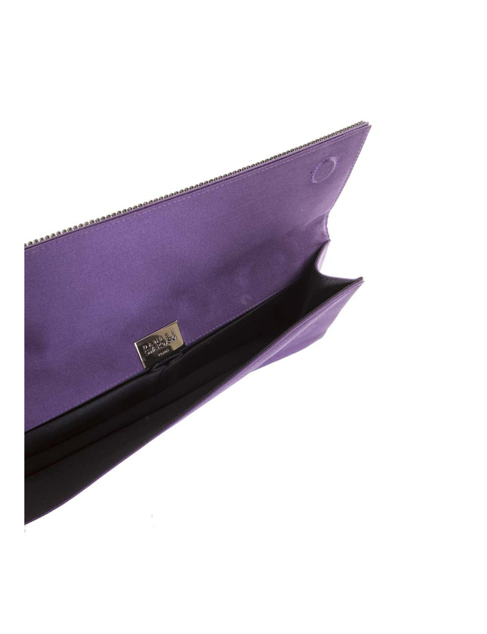 DANIEL SWAROVSKI purple silk satin and Crystal mesh pouch