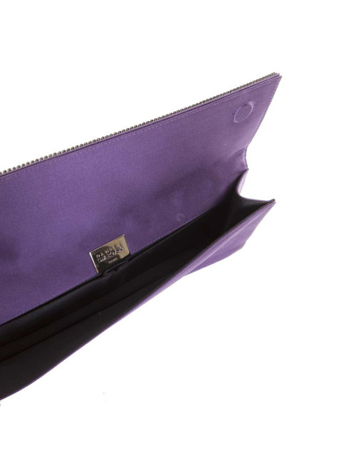 DANIEL SWAROVSKI purple silk satin and Crystal mesh pouch
