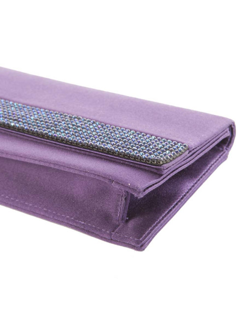 DANIEL SWAROVSKI purple silk satin and Crystal mesh pouch