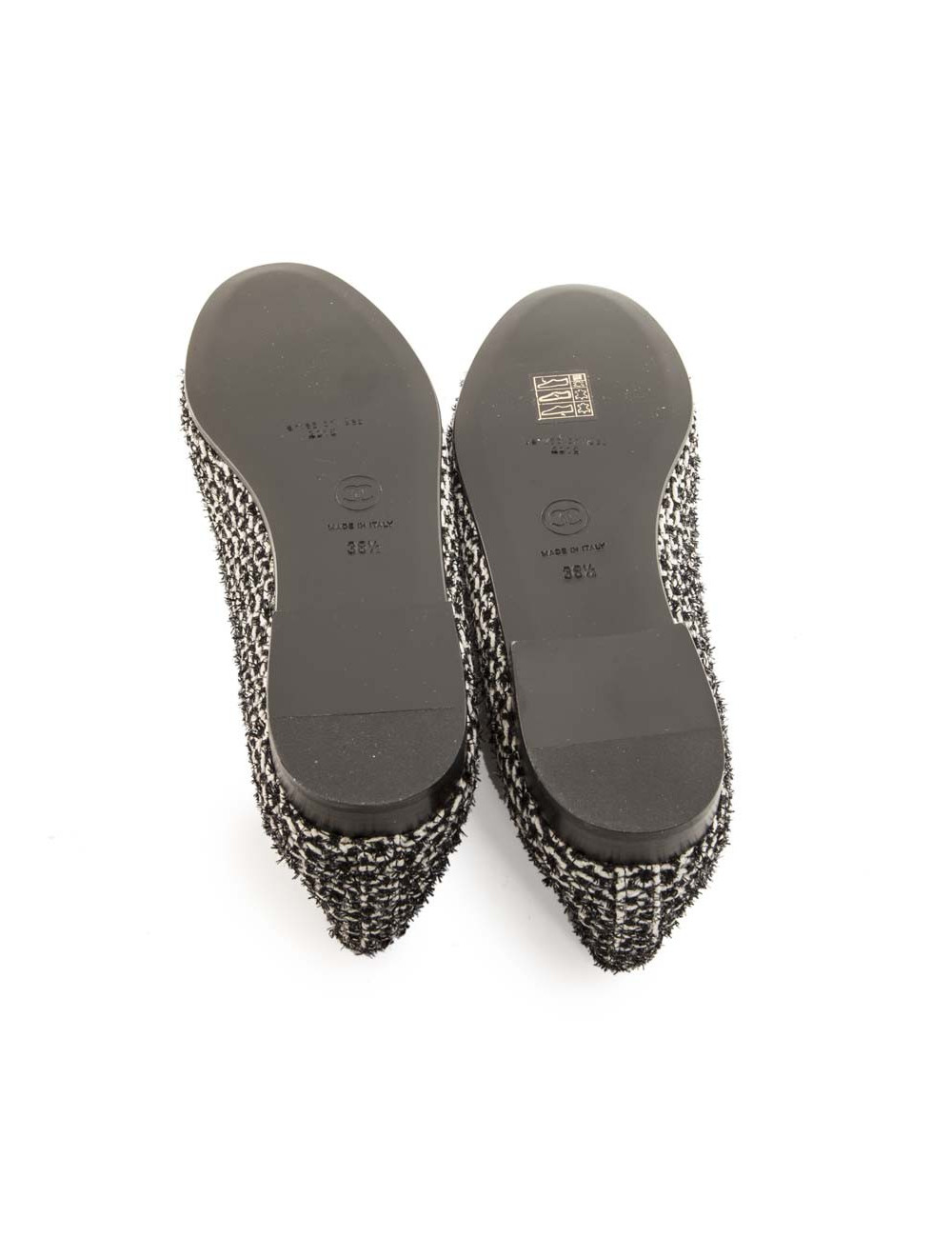 Ballet flats CHANEL T 38.5 two-tone black and white