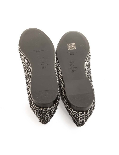 Ballet flats CHANEL T 38.5 two-tone black and white