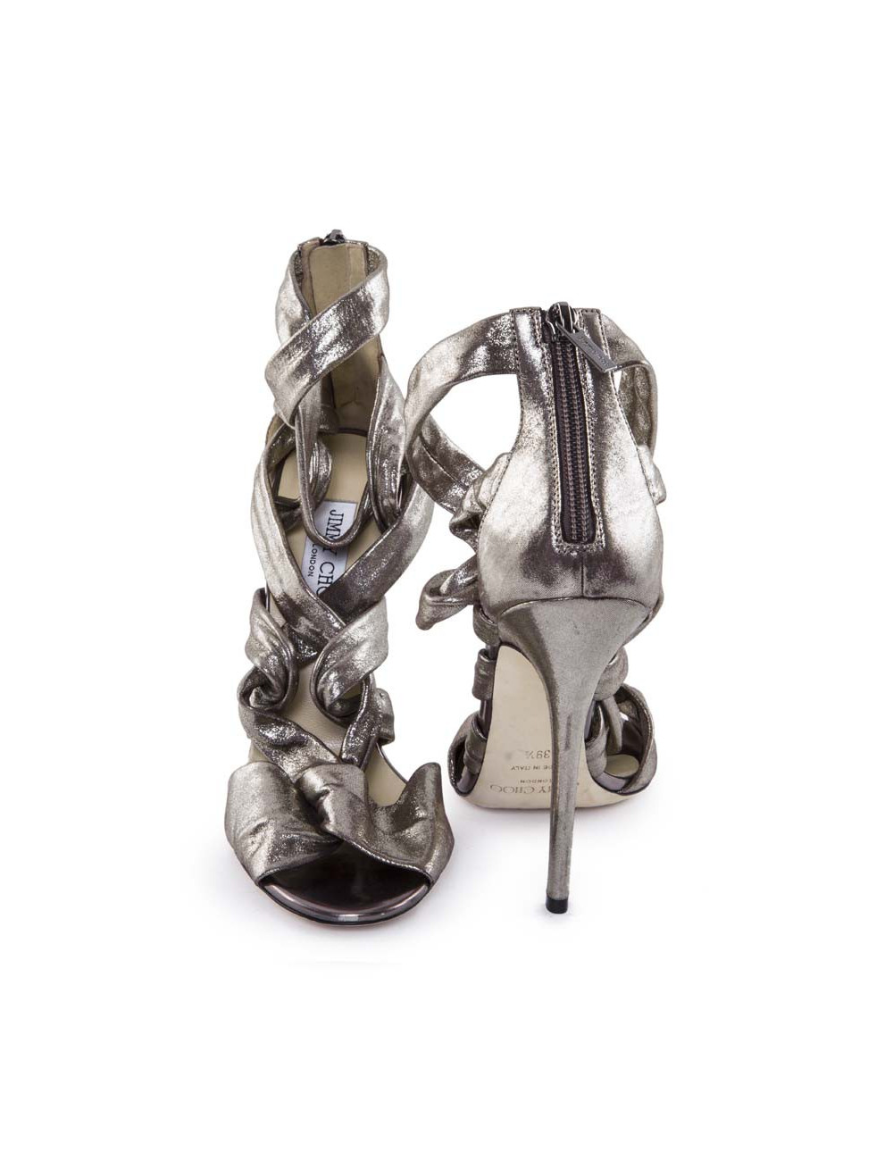 Sandales hautes JIMMY CHOO T39,5 argenté