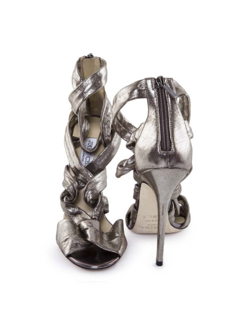 Sandales hautes JIMMY CHOO T39,5 argenté