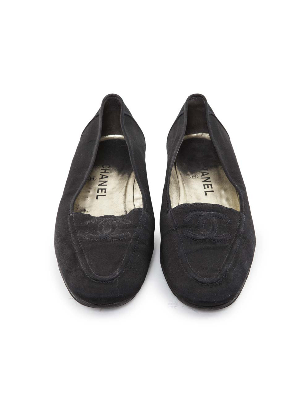 Ballerines CHANEL satin noir