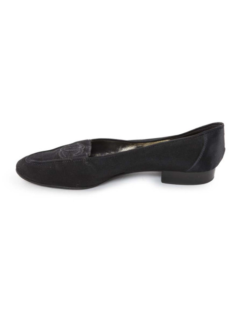 Ballerines CHANEL satin noir