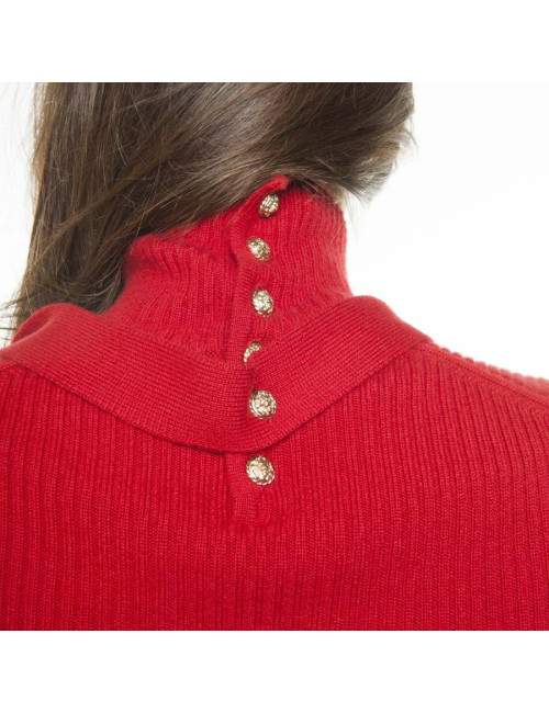Col roulé CHANEL T38 cachemire rouge