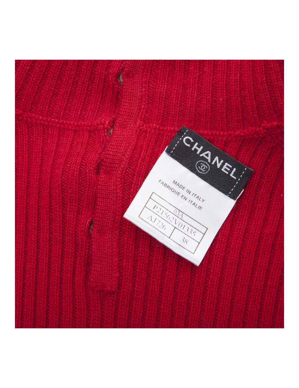 Col roulé CHANEL T38 cachemire rouge