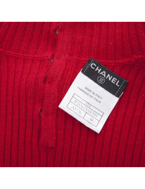 Col roulé CHANEL T38 cachemire rouge