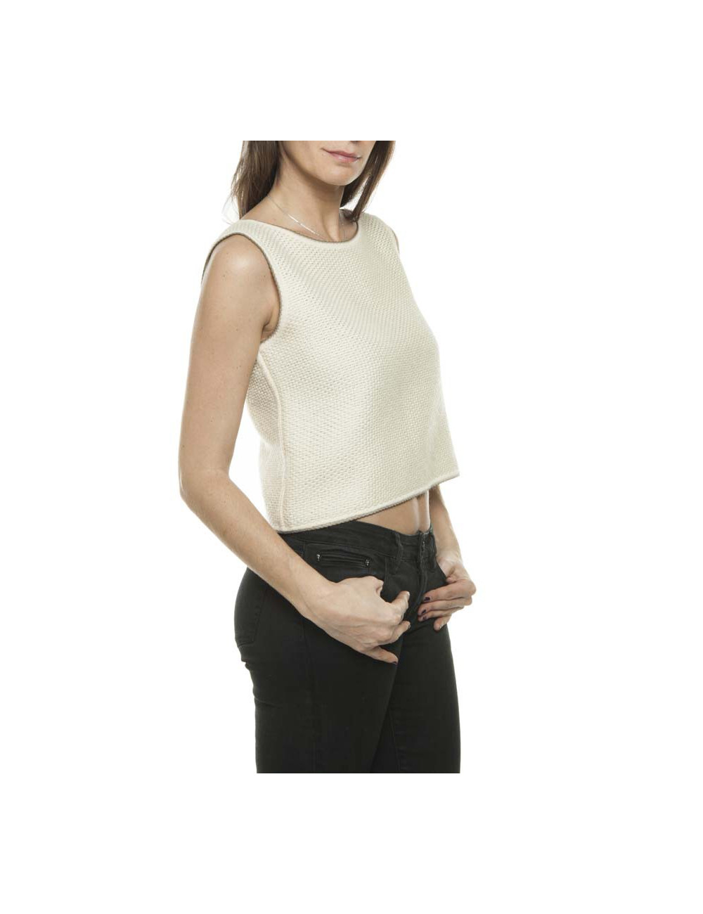 Twin set CHANEL T38 laine beige