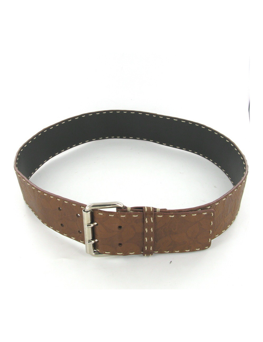 Ceinture CELINE en cuir embossé marron