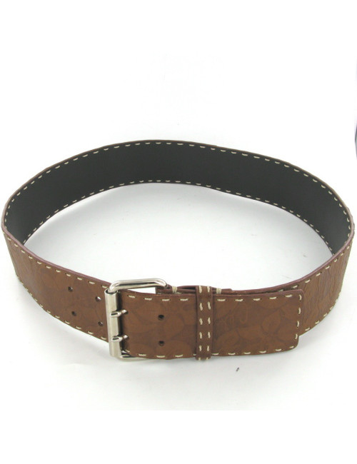 Ceinture CELINE en cuir embossé marron