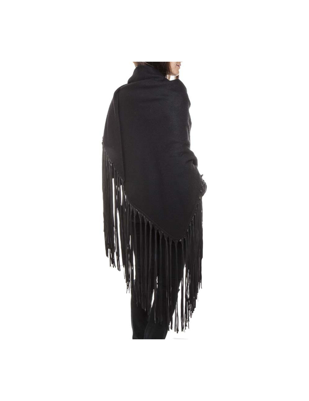 Châle HERMES à franges noir