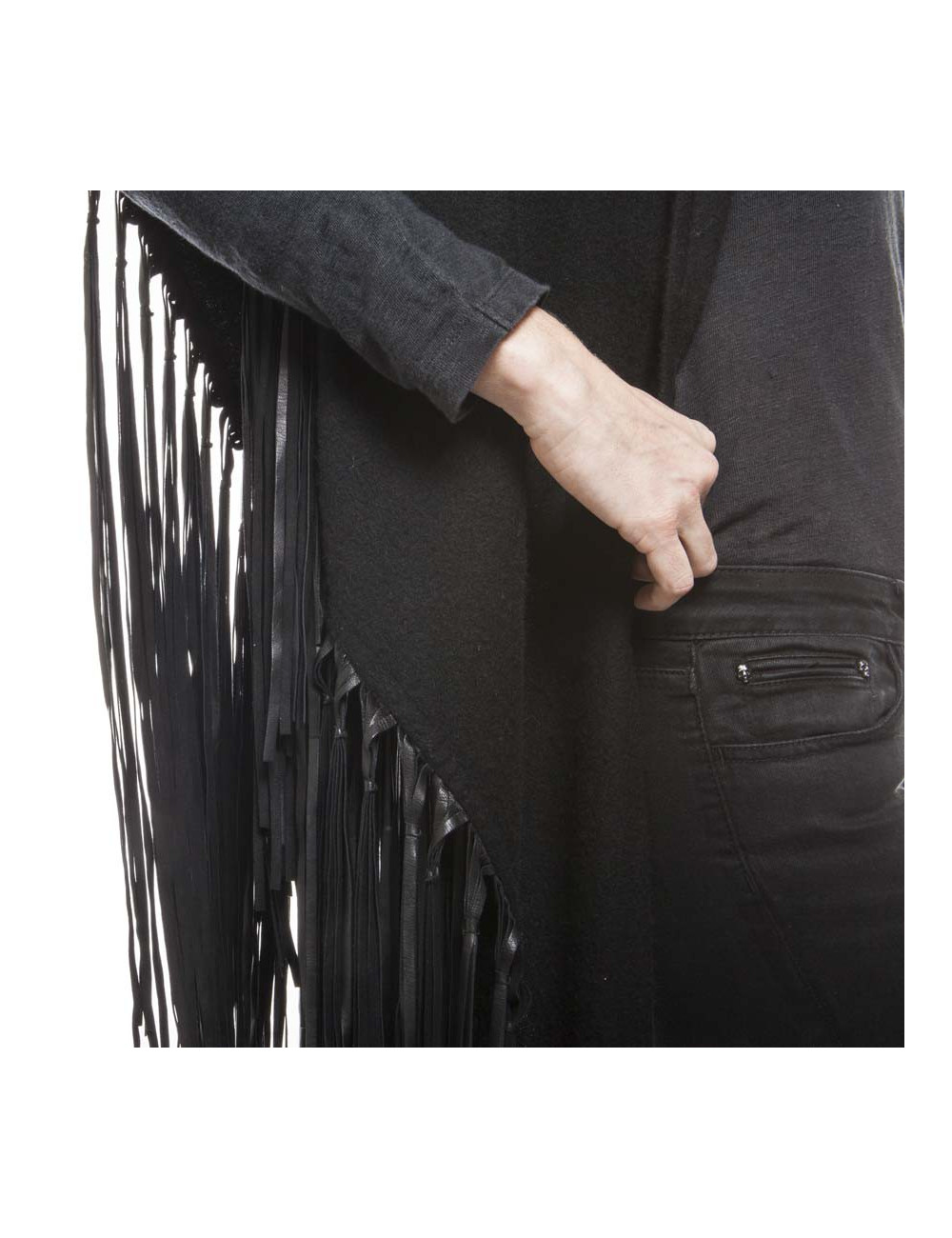 Châle HERMES à franges noir