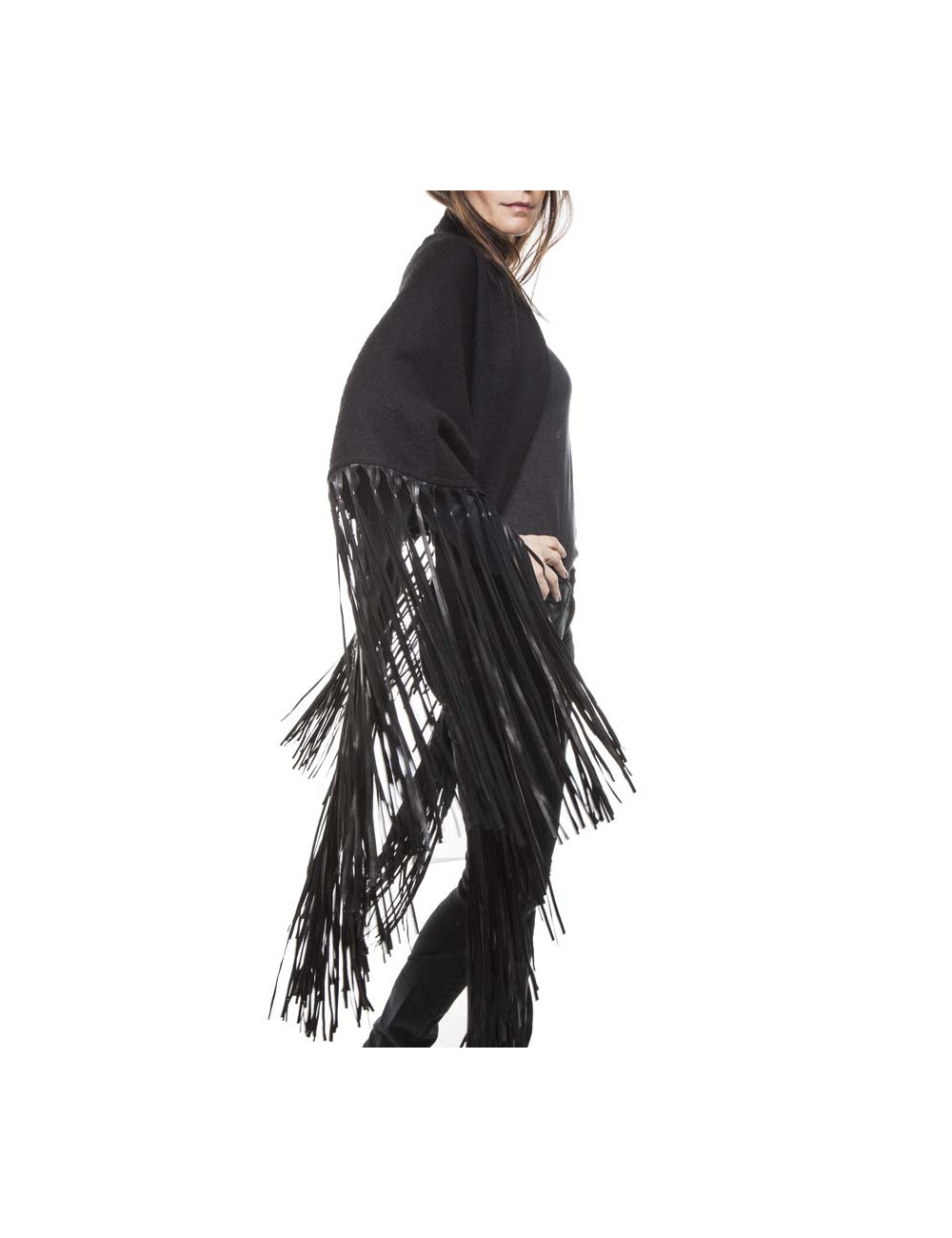 Châle HERMES à franges noir