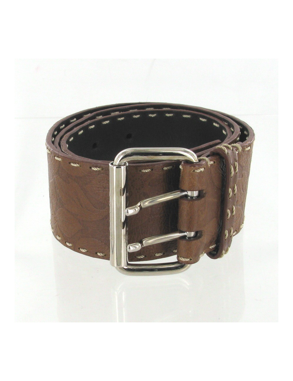 Ceinture CELINE en cuir embossé marron