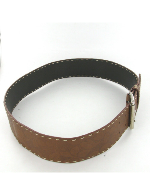 Ceinture CELINE en cuir embossé marron