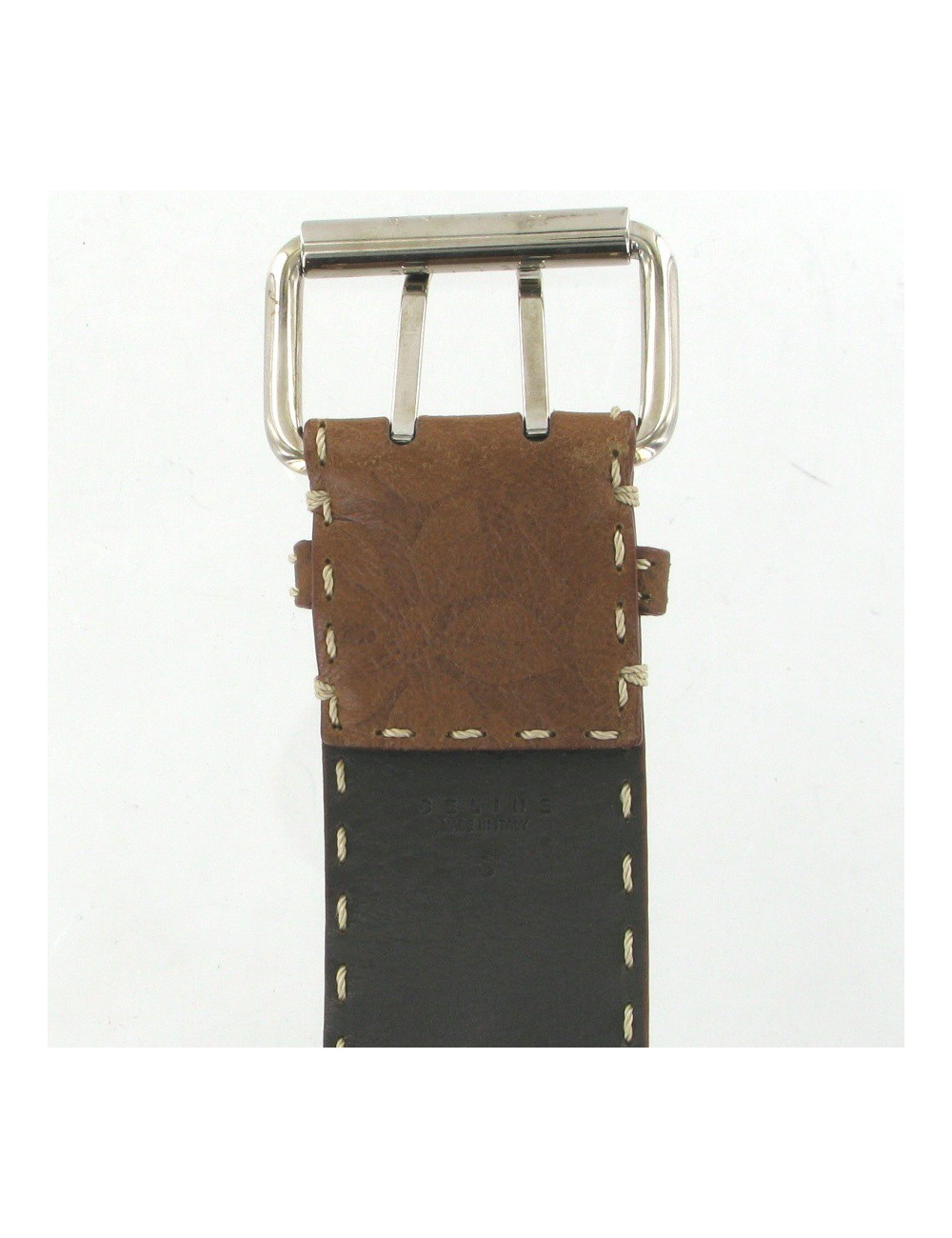 Ceinture CELINE en cuir embossé marron