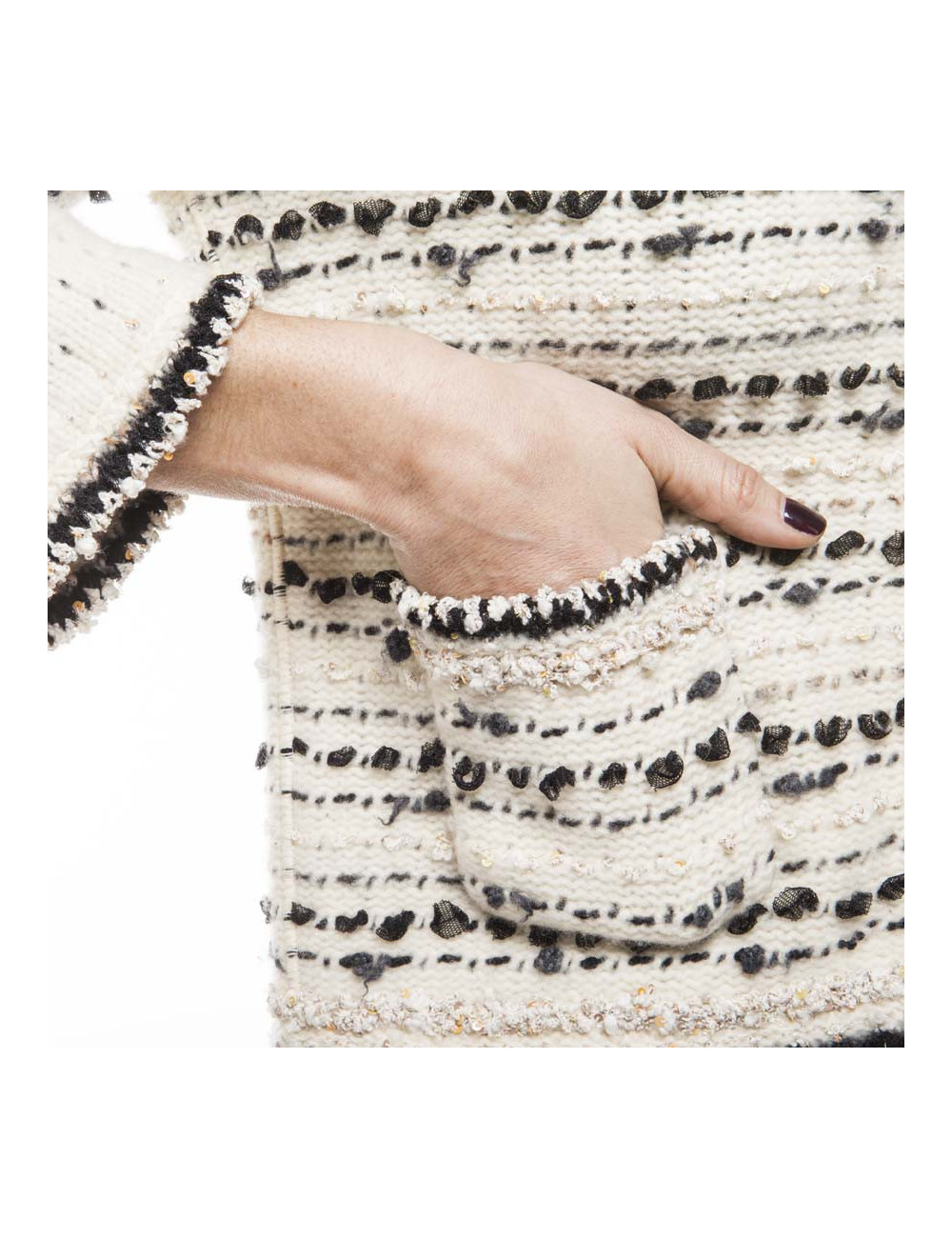 CHANEL T 42 beige and black vest