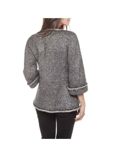 Veste CHANEL T 36 fils argent 
