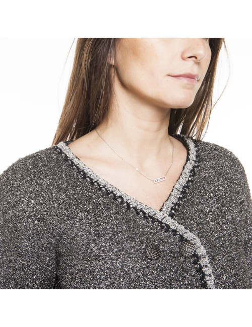 Veste CHANEL T 36 fils argent 