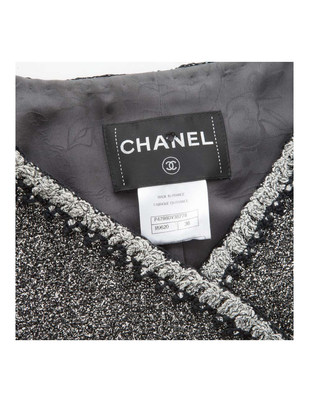 Veste CHANEL T 36 fils argent 