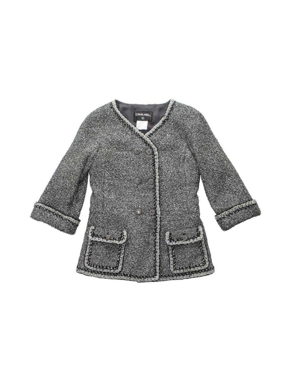 Veste CHANEL T 36 fils argent 