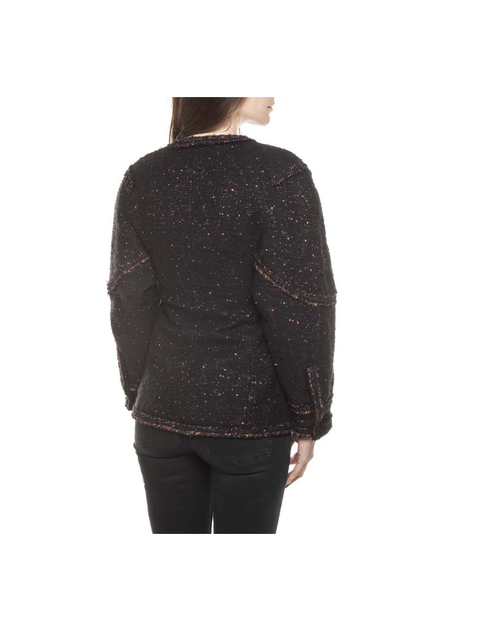CHANEL T 36/38 black jacket with sequins