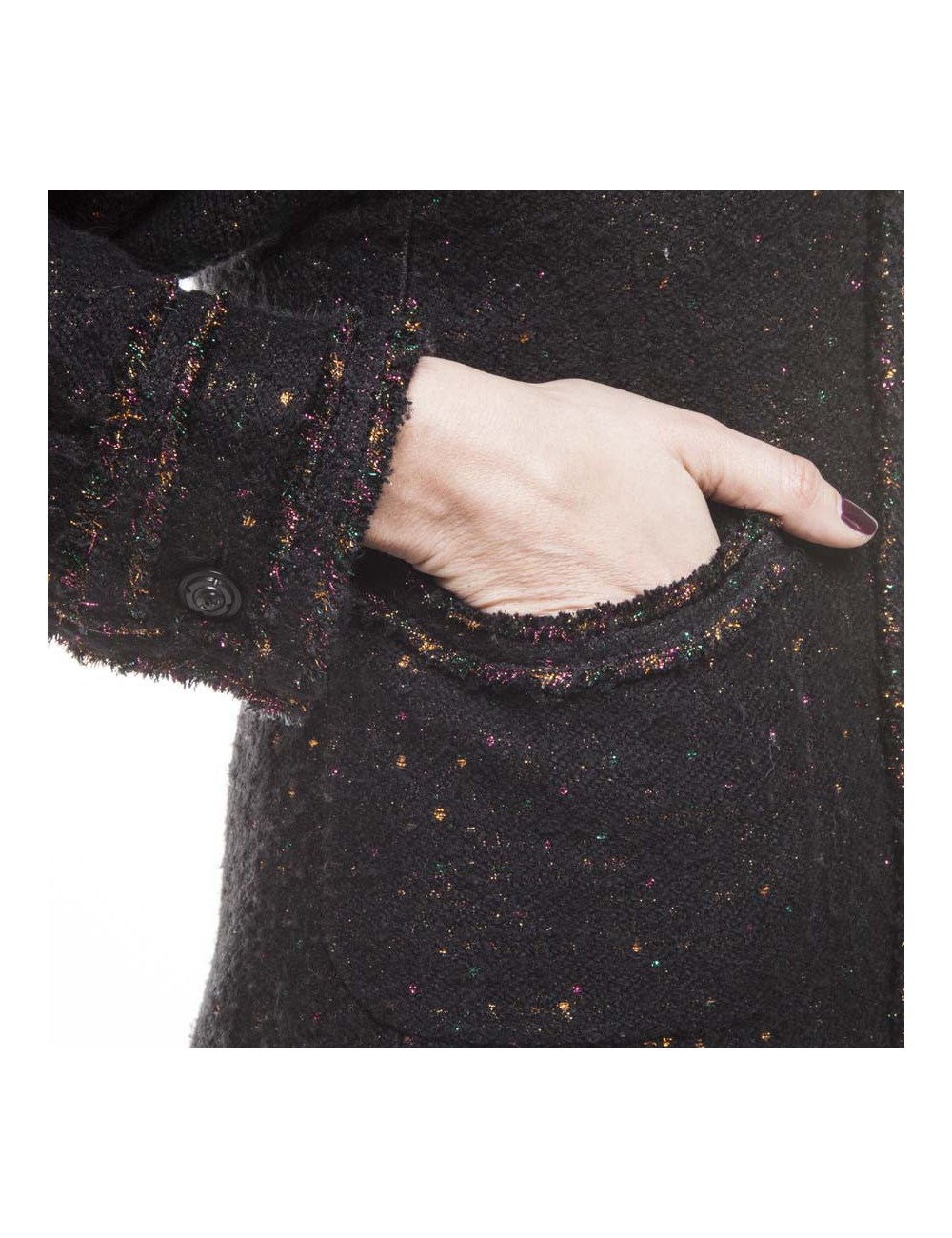 CHANEL T 36/38 black jacket with sequins