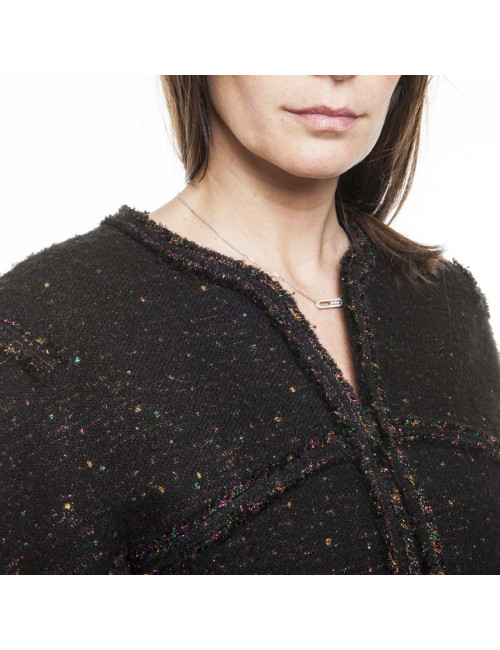 Veste CHANEL T  noire à paillettes