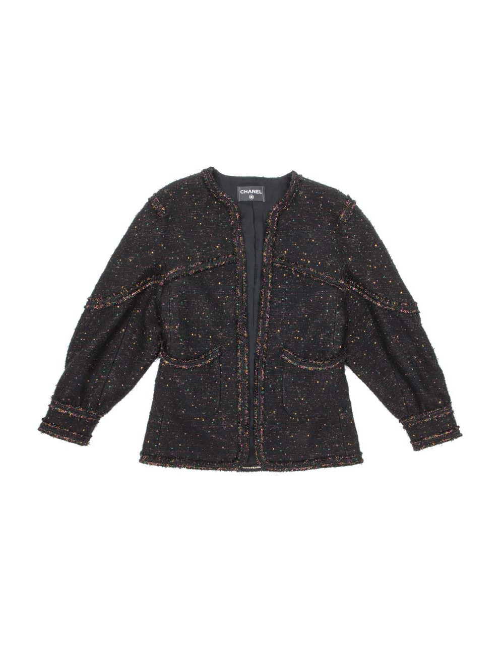 CHANEL T 36/38 black jacket with sequins