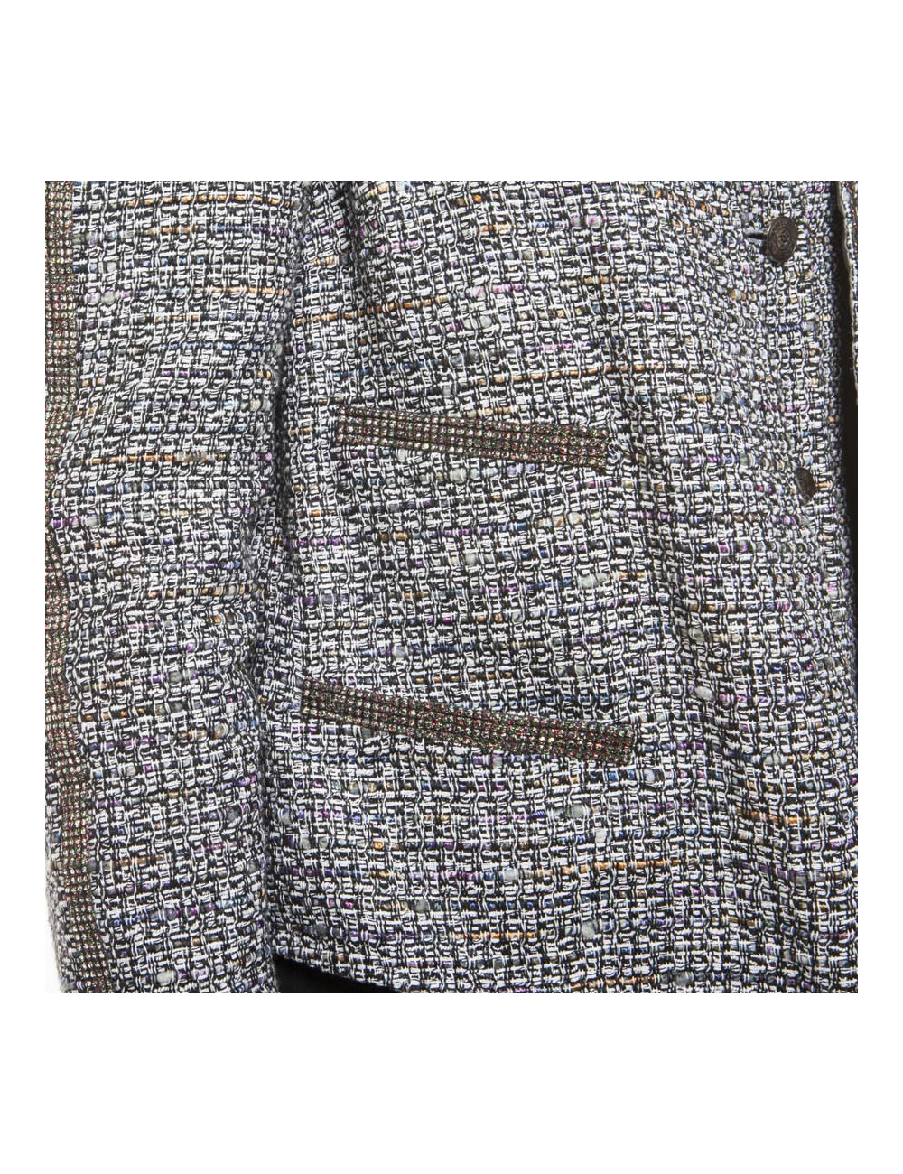 CHANEL 'Paris-Bombay' jacket in gray tweed size 38EU