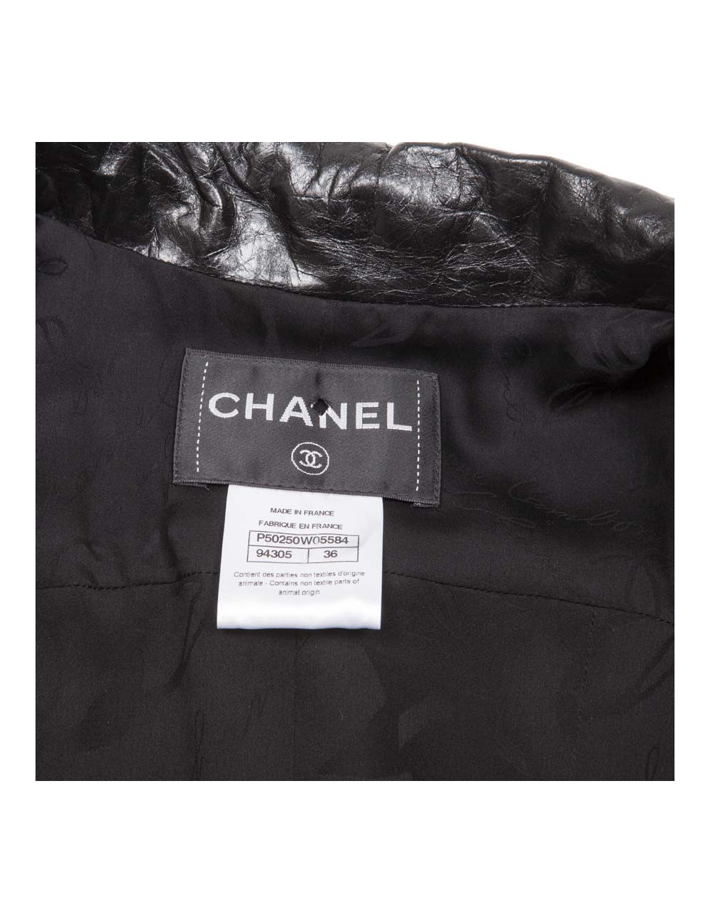 Veste CHANEL T 36  tweed noir et fils brillants noirs