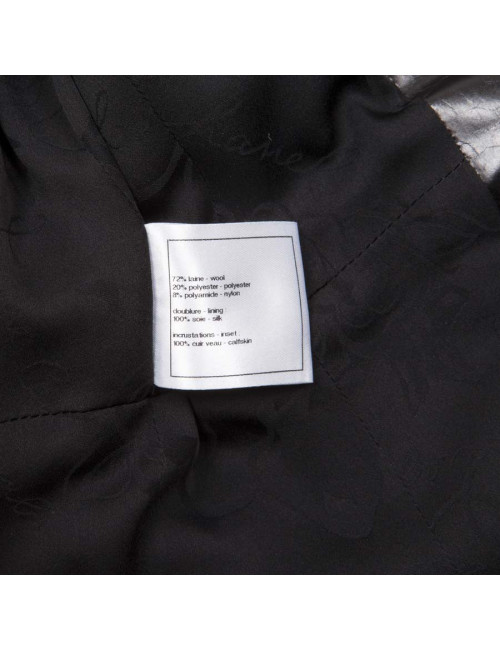 Veste CHANEL T 36  tweed noir et fils brillants noirs