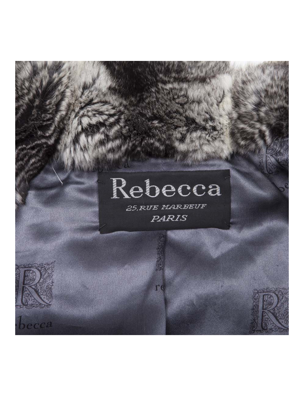 REBECCA gray chinchilla fur coat 46FR