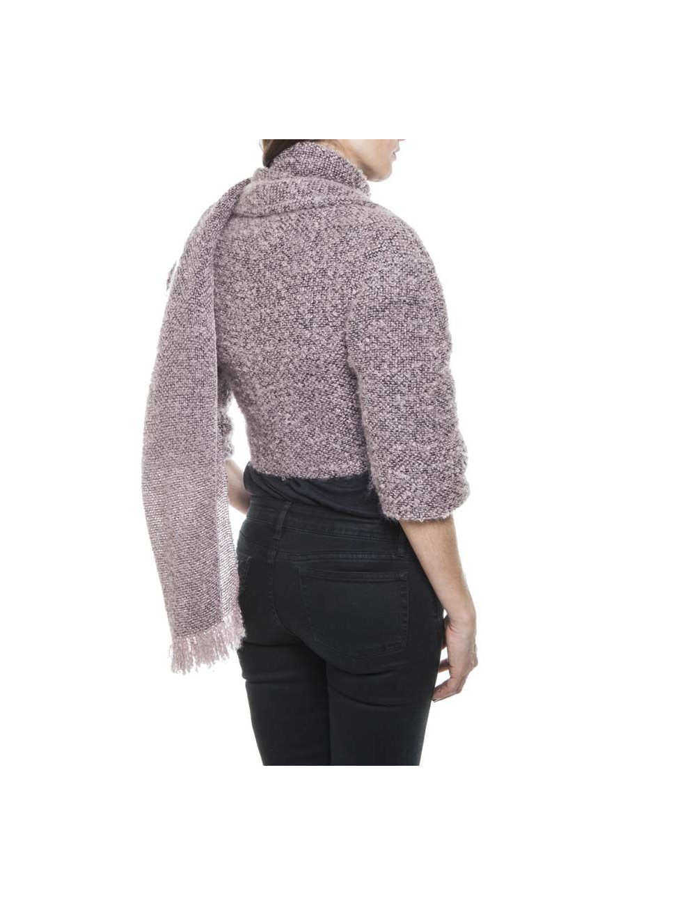 CHANEL jacket and scarf in rosewood mohair size 34FR