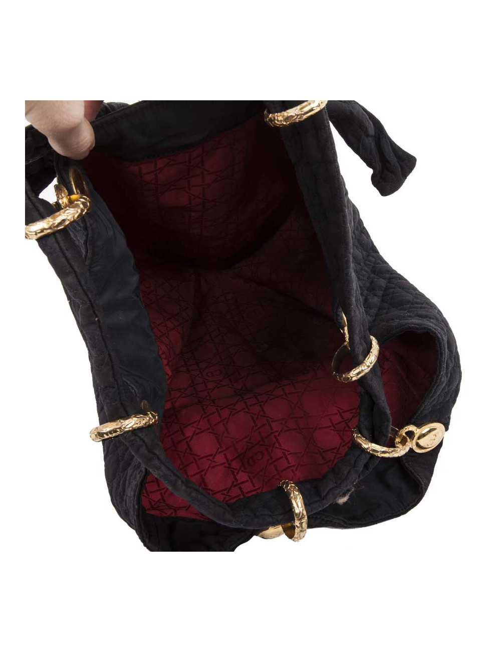 Sac vintage CHRISTIAN DIOR toile noire