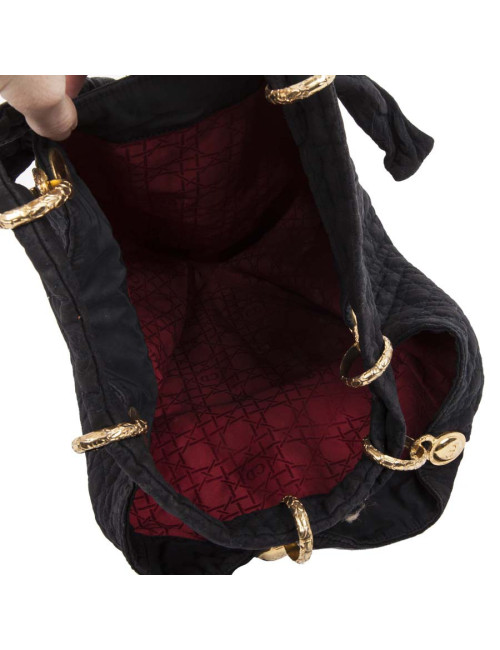 Sac vintage CHRISTIAN DIOR toile noire