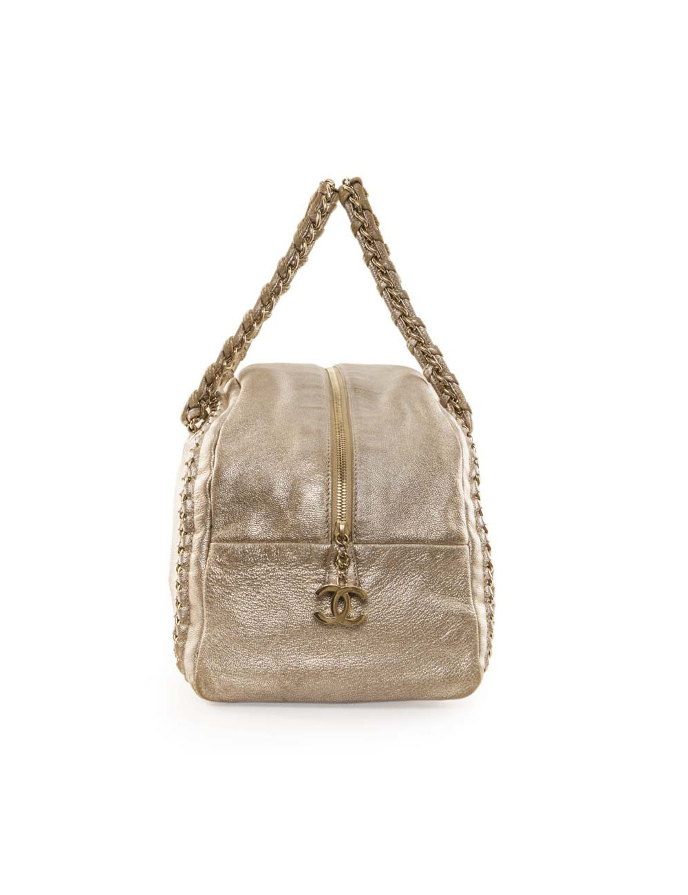 Sac bowling CHANEL doré vieilli