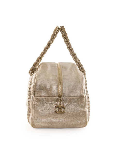 Sac bowling CHANEL doré vieilli