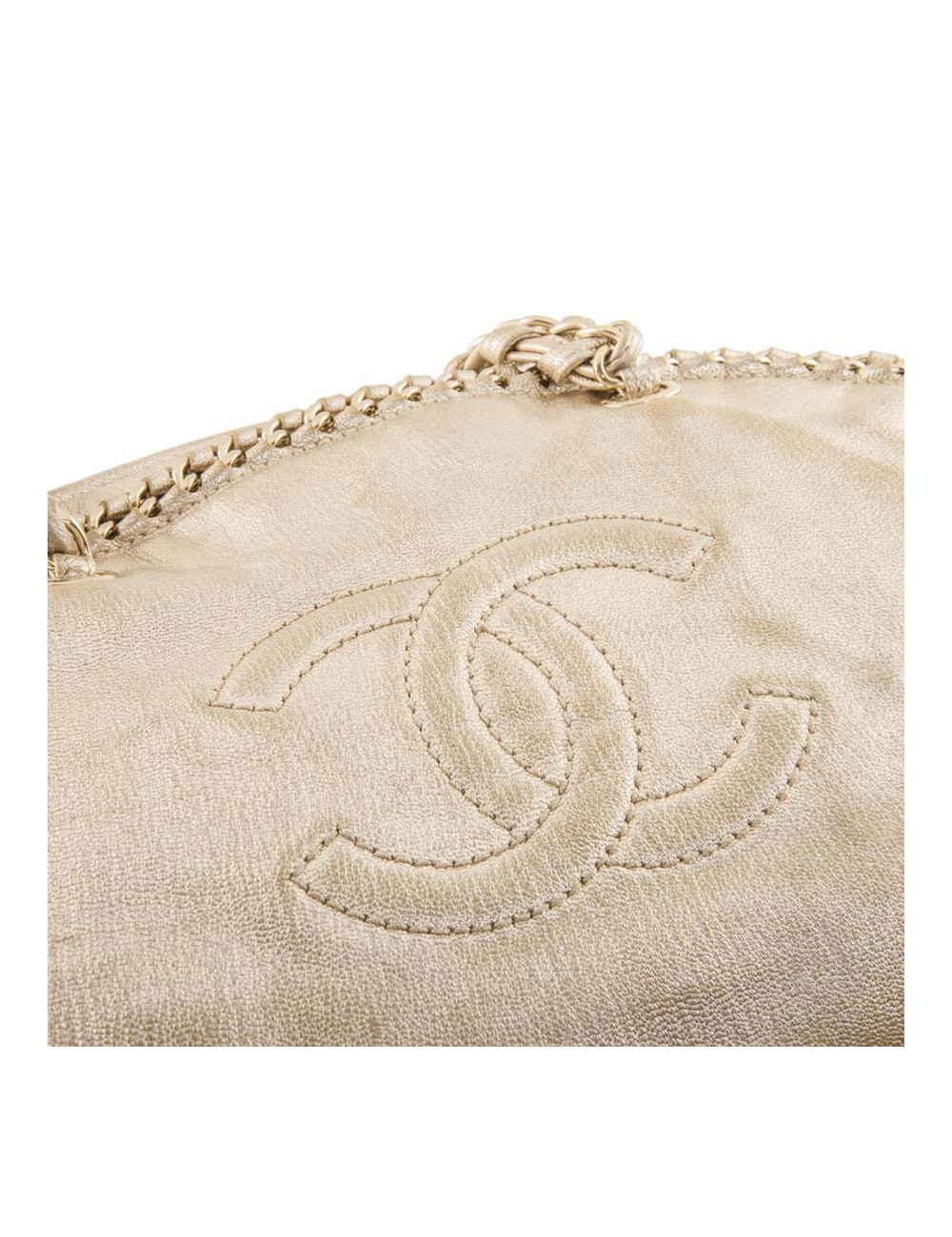 Sac CHANEL bowling GM cuir vieilli doré