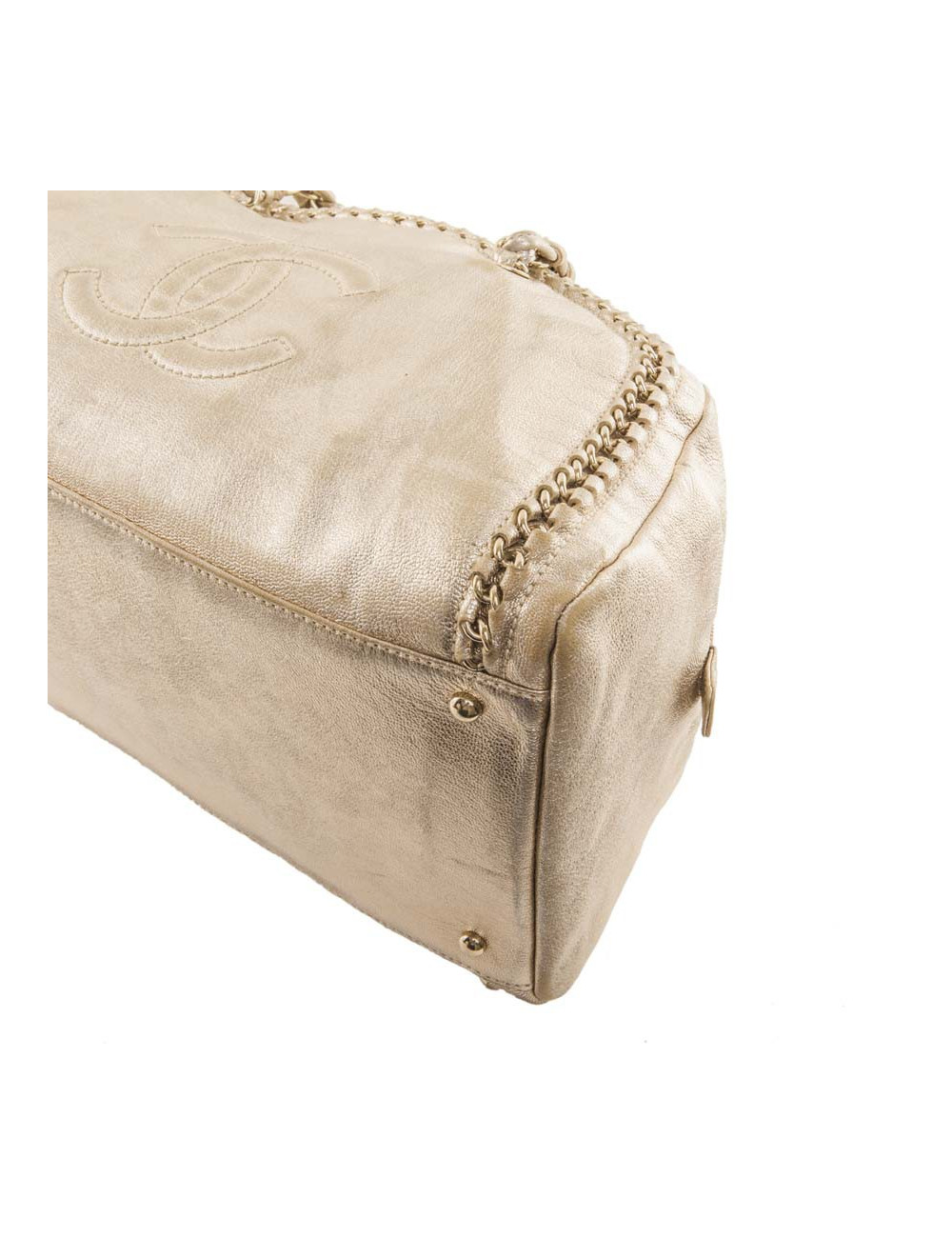 Sac bowling CHANEL doré vieilli