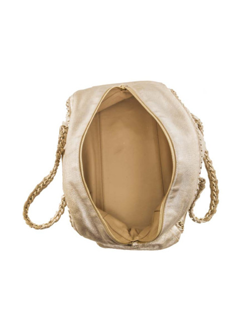 Sac CHANEL bowling GM cuir vieilli doré