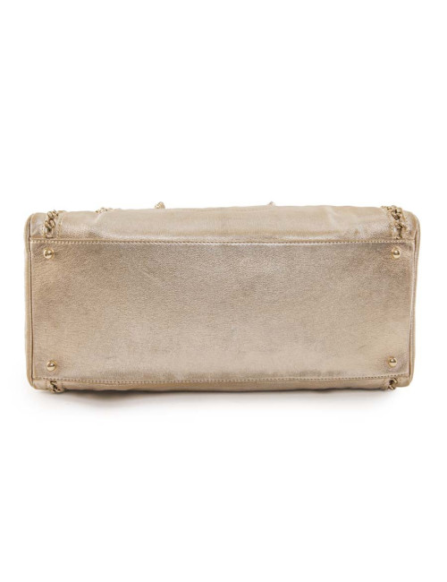 Sac CHANEL bowling GM cuir vieilli doré