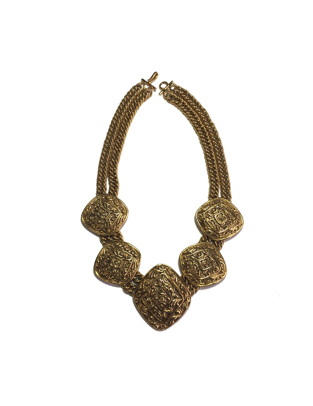 Collier CHANEL couture métal doré 