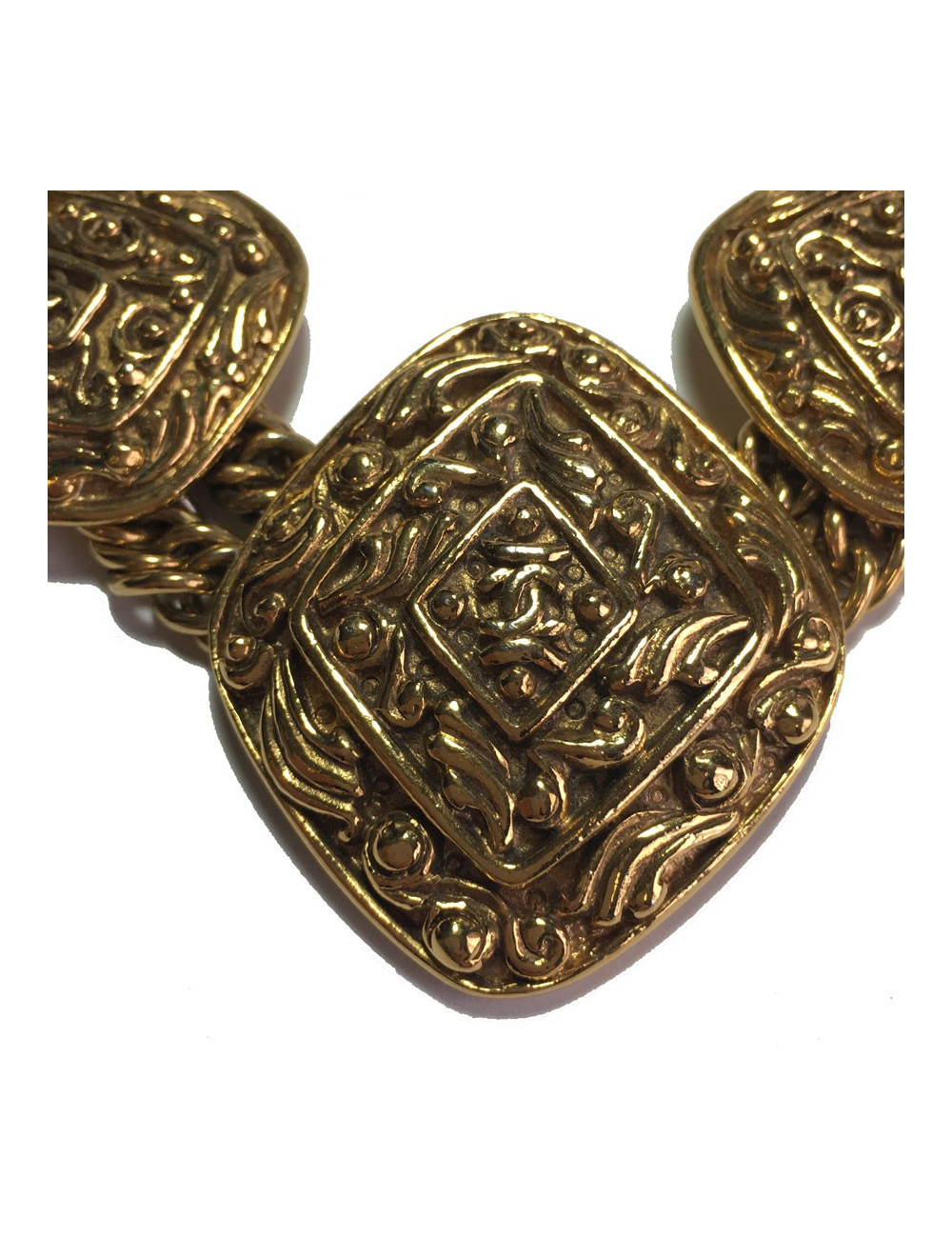 Collier CHANEL couture métal doré 