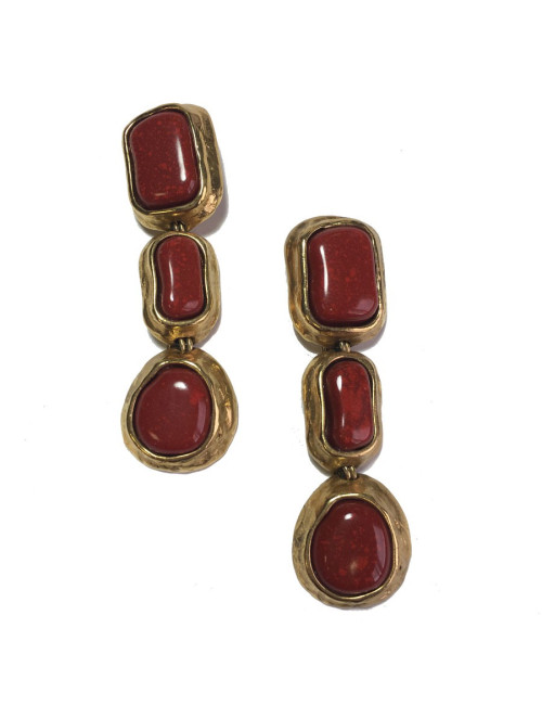 Boucles d'oreille clip YSL YVES SAINT LAURENT Vintage