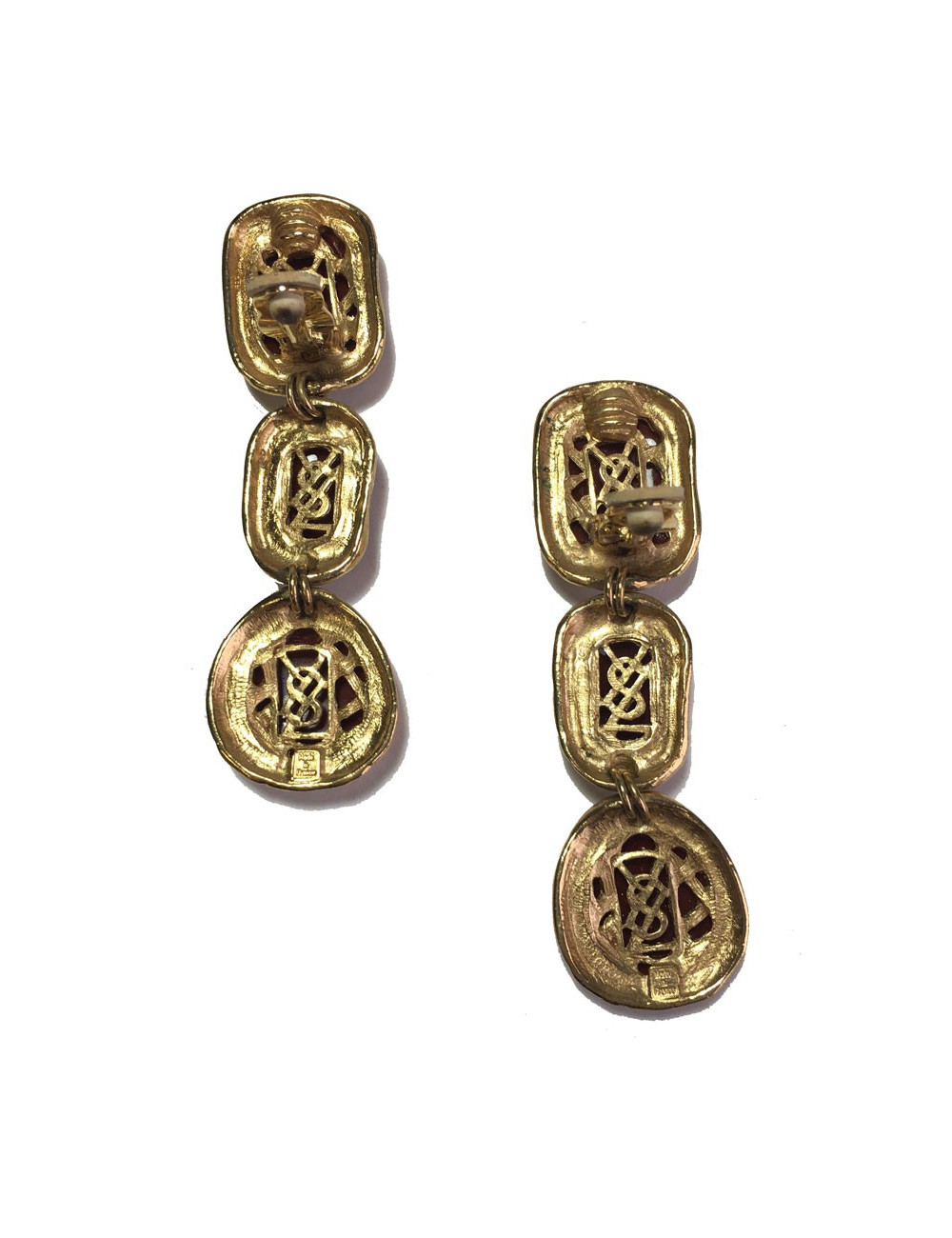 Boucles d'oreille clip YSL YVES SAINT LAURENT Vintage