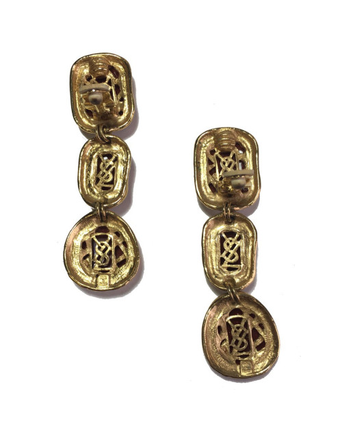 Boucles d'oreille clip YSL YVES SAINT LAURENT Vintage