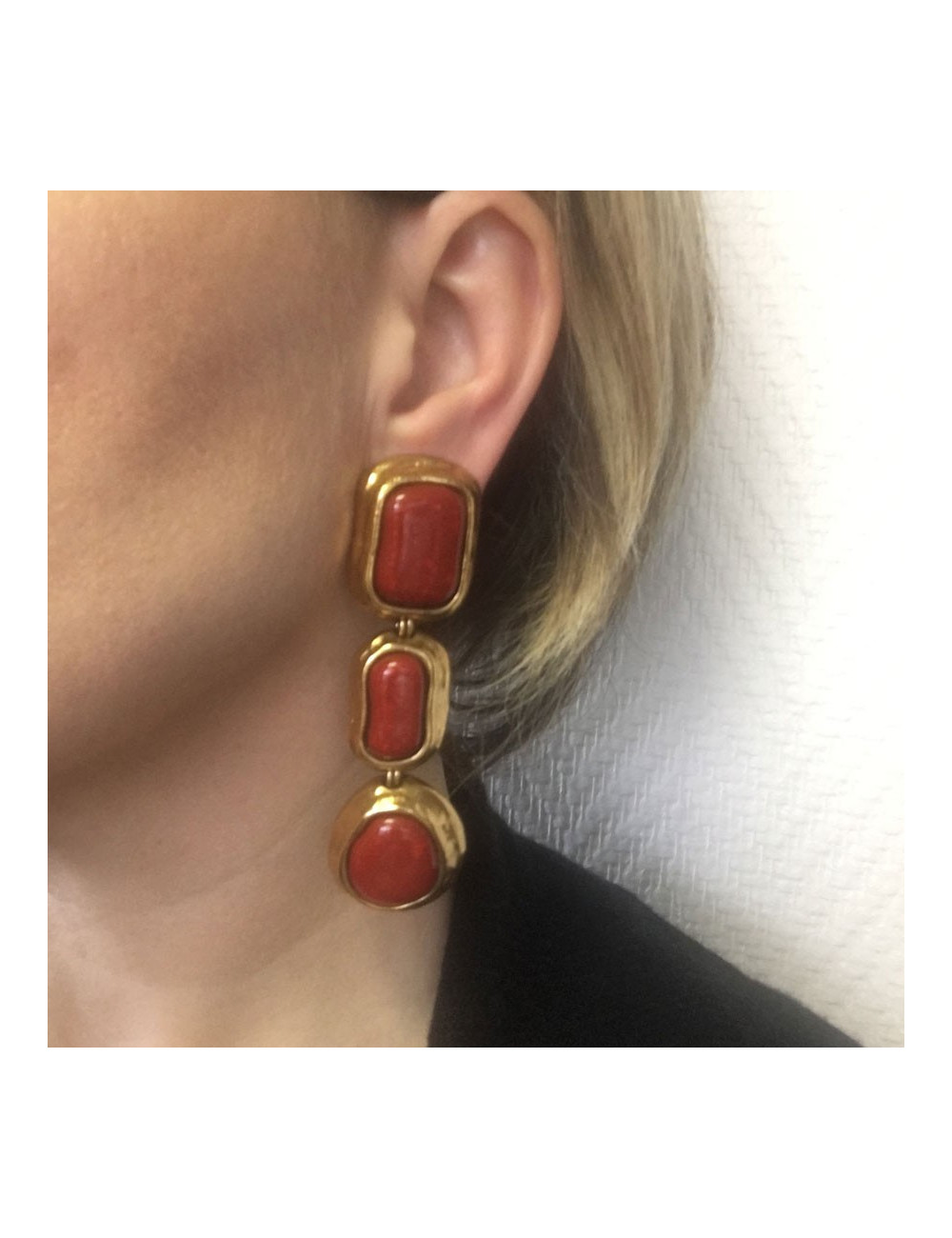 Boucles d'oreille clip YSL YVES SAINT LAURENT Vintage